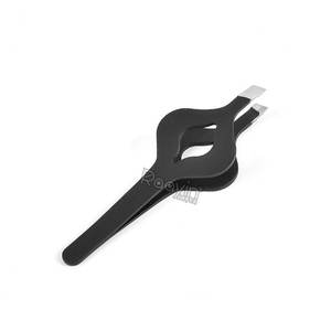 Pinzas Profesionales de Acero Inoxidable para Extensión de Cejas, Diseño de Alta Calidad, Inclinadas, Reutilizables, Duraderas, Negras, Plasma, Completamente Lisas - Product Image 3