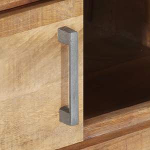 Table basse en bois de manguier brut et fer gris aux tons naturels - Product Image 6