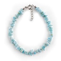 Collier pendentif délicat en larimar brut, plaqué argent, pierre précieuse naturelle, bijoux faits à la main, vente en gros