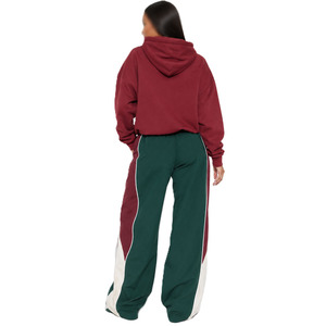 Ensemble Jogging et Coupe-Vent Oversize Élégant en Coton 100% OEM, Vente en Gros USA, Streetwear Femme, Survêtement en Nylon Couleur Contrastée - Product Image 4