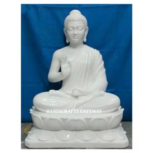 Pure White Natural Marble <b>Buddha</b> Statue Handmade Best Design In Cheap Price For Home And Temple Decoration For Worship Purpose. - Product Image 1
