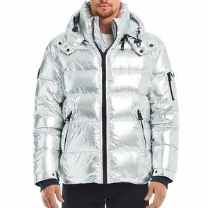 100% Polyester ODM OEM conception personnalisée enduit Hip Hop hiver doudounes plume de canard Nylon capuche chaud bulle bouffée lumière de remplissage - Product Image 1