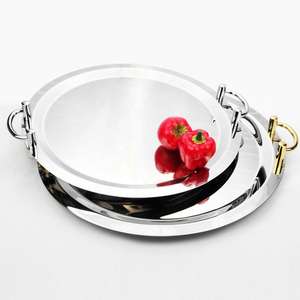 Bandeja de Servicio de Acero Inoxidable Moderna y Elegante, Venta Caliente, Directo de Fábrica India, para Uso en Hogares, Hoteles y Cocinas - Product Image 1