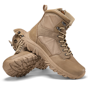 Bottes de randonnée tactiques noires pour hommes et femmes, doublure en mesh, semelle en caoutchouc, bout fermé, hiver, toutes saisons - Product Image 5