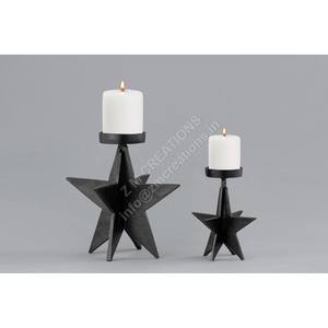 Juego de 2 Portavelas de Metal Dorado con Diseño de Árbol de Navidad Negro, Decoración Ecológica para Bodas y Navidad, Hecho a Mano - Product Image 3