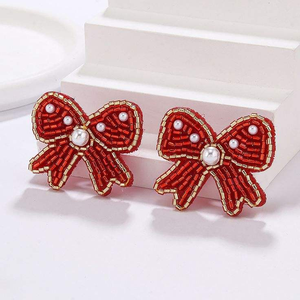 Pendientes de Aro con Cuentas de Vidrio Bordadas de Diseño, Elegantes para Bodas, Fiestas, Eventos Festivos, Regalos, Joyería de Moda - Product Image 3