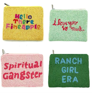 กระเป๋าใส่เหรียญปักลายลูกปัดทำมือ ดีไซน์ไม่ซ้ำใคร  กระเป๋าสตางค์ Zero Wallet  โลโก้ปรับแต่งได้ - Product Image 3