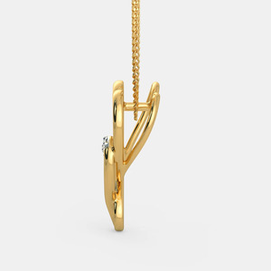 Collier pendentif double cœur infini en or jaune avec diamant de laboratoire - Product Image 4