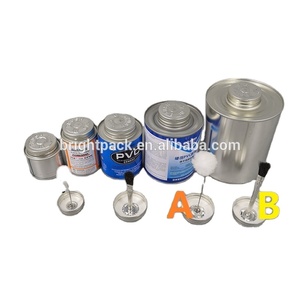 Latas de Metal Pequeñas con Tapa de Rosca para Pegamento de 2oz-32oz, Latas Redondas Vacías con Aplicador o Pincel, Latas de Pegamento de PVC con Tapa de Rosca - Product Image 2