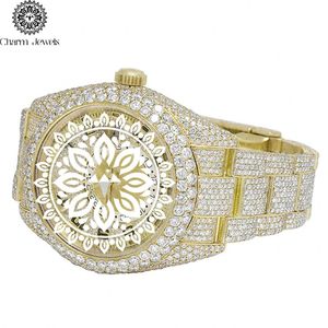 Charm Jewels Luxury Yellow Gold Square <b>Watch</b> 26cm Band Folding Clasp Unisex Quartz Movement - Product Image 3