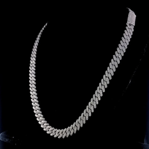 สร้อยคอแฟชั่นแบบ Cuban Link เงินแท้ 925 ประดับโมอิสซาไนต์ ได้รับการรับรองจาก GRA สำหรับผู้ชายและผู้หญิง - Product Image 1