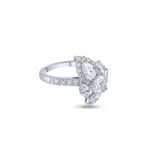 Bague de mode Purecarat Marquise et poire en diamant Bague élégante et luxueuse pour femme - Product Image 4