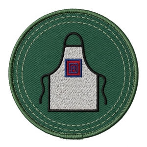 Patch brodé rond pour tablier maçonnique avec logo R, badge thermocollant pour franc-maçon - Product Image 1