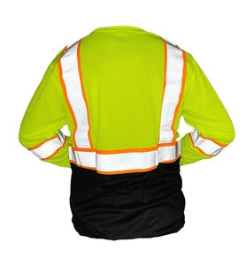 Chemises de travail à manches longues à séchage rapide, haute visibilité, réfléchissantes, pour la construction, col rond, prix de gros - Product Image 2