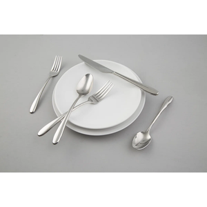 Ensemble de couverts modernes en acier inoxydable argenté 5 pièces, miroir, couteau, fourchette, cuillère, vaisselle de table occidentale au meilleur prix - Product Image 1