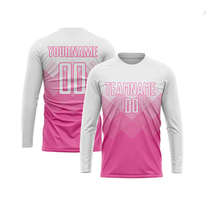 Custom Pink White Sublimation Soccer Uniform Jersey Set Tagless <b>Comfort</b> Wholesale Options With Sublimation Printing - Product Image 3