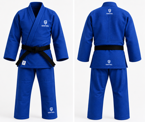 Kimono de judo GENTEEL bleu 100% coton unisexe pour adulte, uniforme de judo durable et respirant, tissu 360g, séchage rapide, coupe ample - Product Image 1