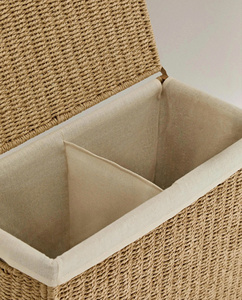 New design paper storage <b>basket</b>, <b>hamper</b> with lid make in Vietnam with fabric inside eco-friendly design - Product Image 5