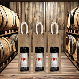 Sacs à bouteilles de vin en jute avec design et taille personnalisés pour les marchés de l'alcool et le commerce - Product Image 1