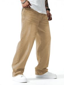 Pantalones Cargo de Mezclilla para Hombre, Estilo Casual, Cintura Media, Corte Holgado, Algodón, para Primavera - Product Image 2