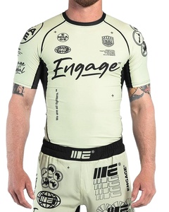 Protège-éruption de compression à manches courtes pour hommes, anti-UV, séchage rapide, écologique, respirant, sublimé, surf, MMA, BJJ, Jiu Jitsu - Product Image 1