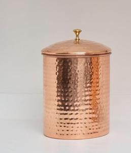 Reliable Manufacturer Heavy Gauge Copper Polished <b>Kitchen</b> <b>Storage</b> Jar With Lid For Rice Wheat And Pulses <b>Storage</b> - Product Image 1