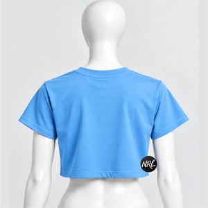 เสื้อยืดครอปผู้หญิง คุณภาพสูง ผลิตตามสั่ง ผ้าฝ้าย 100% ระบายอากาศดี แฟชั่นฤดูร้อน ทันสมัย สวมใส่สบาย แบบเรียบ - Product Image 4