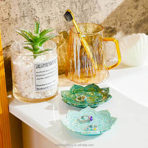 Bandeja de joyería de cerámica de Arte de Mandala azul cielo moderno para decoración del hogar y exhibición de tienda - Product Image 6