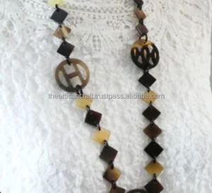 Collier à maillons en corne de buffle véritable Beau produit d'artisanat naturel avec finition laquée - Product Image 4