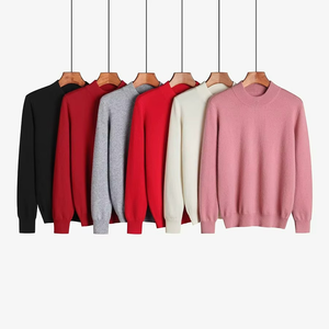 Suéter de Punto Sólido para Mujer, Estilo Kawaii, Cuello Redondo, Informal, Suéter Mujer, Tops, Jersey Dulce de Manga Larga para Mujer - Product Image 3
