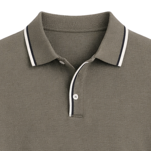 Polo de punto de algodón para hombre, manga corta, tela suave de primera calidad, ribete en contraste, corte ajustado, informal, elegante, para verano, venta al por mayor - Product Image 2