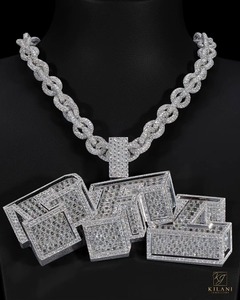 Hip Hop Logo Jewelry Mens Iced Out Custom Letter <b>Pendant</b> 925 Sterling <b>Silver</b> VVS Moissanite Diamond Name <b>Initial</b> Logo <b>Pendant</b> - Product Image 1