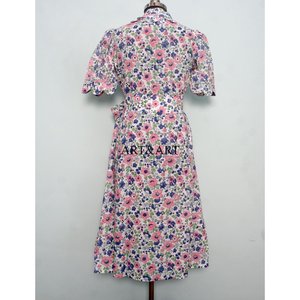 Vestido Moderno Casual de Manga Corta para Fiesta, Estilo Dulce y Elegante para Mujer, Estampado a Mano, de Algodón, Tipo Canguro, Cómodo y Corto - Product Image 6