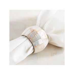 Porte-serviettes de luxe en nacre pour dîner de mariage, festif, personnalisé, fait main, anneau de serviette en coquillage, accessoire de table - Product Image 2