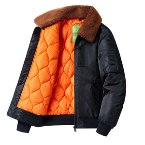 Men's Winter Bomber <b>Jacket</b> Quilted Flight Coat <b>Sherpa</b> <b>Lined</b> Full Zip Pilot <b>Jacket</b> with Pockets Outdoor Wear - Product Image 4