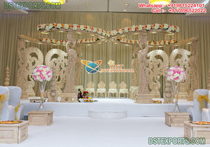 Mandap de mariage fusionnel, phénoménal, de style Parsi et hindou, en bois traditionnel, Ashwini Mandap, motif Paisley, sculpté à la main, Italie - Product Image 3