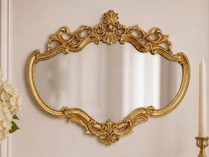 Gold Baroque Wall Mirror 21x17.5in Vintage Classic Ornate Decor - Product Image 1