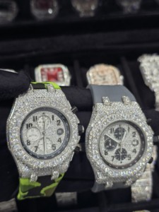 Reloj Cronógrafo de Lujo con Incrustaciones de Diamantes Moissanite, Bisel de Diamantes CZ, Esfera de Cristal de Zafiro, Resistente al Agua 10 Bar - Product Image 2