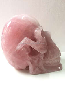 Cristales piedra curativa cristal a granel venta al por mayor piedra Natural calaveras de cuarzo rosa gran calidad calavera tallada para Decoración - Product Image 3
