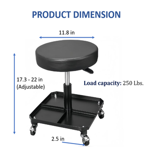Rolling <b>Mechanic</b> <b>Stool</b> with Tool Tray Adjustable Swivel Seat Garage Creeper Seat Heavy Duty 250lb Capacity Shop <b>Stool</b> GAPGAR030 - Product Image 4