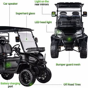 5000W AC Motor Golf Cart 18 Inch Off-Road Tires Independent Suspension 48V 5000W AC Motor Electric Golf Cart Golf Golf Trolleys - Product Image 2