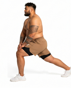Wholesale 2-in-1 <b>Men's</b> Running <b>Shorts</b> Breathable Gym Fitness Printed <b>Shorts</b> <b>Men</b> Plus Size Inner <b>Compression</b> Jogging <b>Shorts</b> - Product Image 4