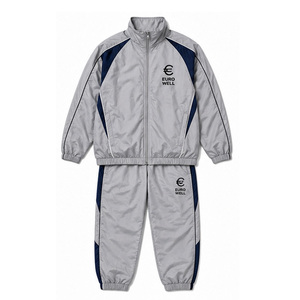 Men Sublimated Athletic Tracksuit Heavyweight Windproof Solid Windbreaker Full <b>Zip</b> <b>Hooded</b> Jacket Jogging Pants Outdoor - Product Image 1