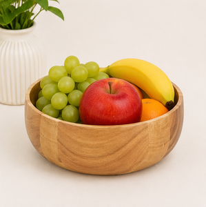 Tazón para Servir Hecho a Mano de Madera de Acacia, Tazón Ecológico Natural para Frutas y Ensaladas para el Hogar, Hotel y Vajilla de Restaurante - Product Image 4