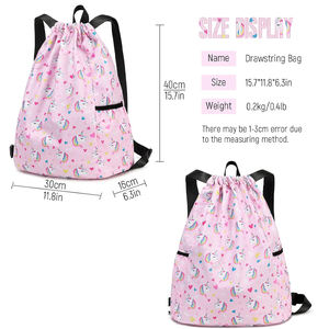 Wholesale Polyester Sublimation Drawstring <b>Bags</b> Custom Logo Gym Backpack Sports Travel Promotional <b>String</b> <b>Bag</b> - Product Image 2