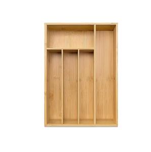 Organisateur de tiroir de cuisine en bambou pour ustensiles, couverts, plateau extensible pour couverts - Product Image 1