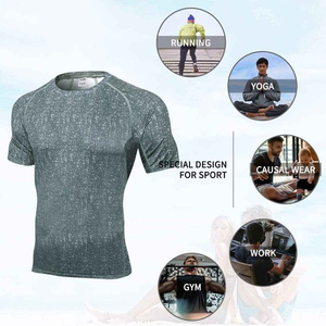 เสื้อคอมเพรสชั่นผู้ชาย แขนสั้น ทรงสลิมฟิต ผ้าถัก สปอร์ต ใส่สบาย เหมาะสำหรับออกกำลังกาย - Product Image 4