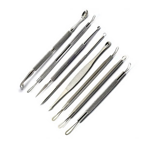 Juego de 8 Herramientas Profesionales para Eliminar Puntos Negros, Extractor de Espinillas, Acné y Imperfecciones, Limpiador Facial de Acero Inoxidable para Dermatólogos - Product Image 3