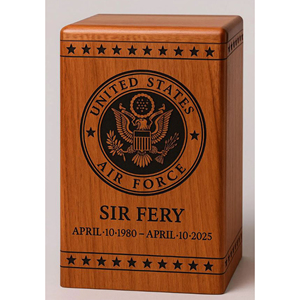 โกศไม้ทำมือสำหรับทหารอากาศ – โกศอนุสรณ์สำหรับใส่เถ้ากระดูก มีหลายขนาด ของที่ระลึกเพื่อความทรงจำ โดย AYAANS - Product Image 2