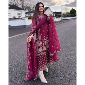 Conjunto de Fiesta de Diseñador, Top y Pantalón con Dupatta, Talla XL - Product Image 2